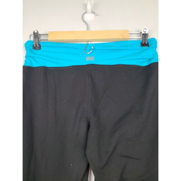 Victorias Secret VSX Sexy Sport Womens Capri Pants Small Black Blue Flared Y2K - Picture 3 of 8